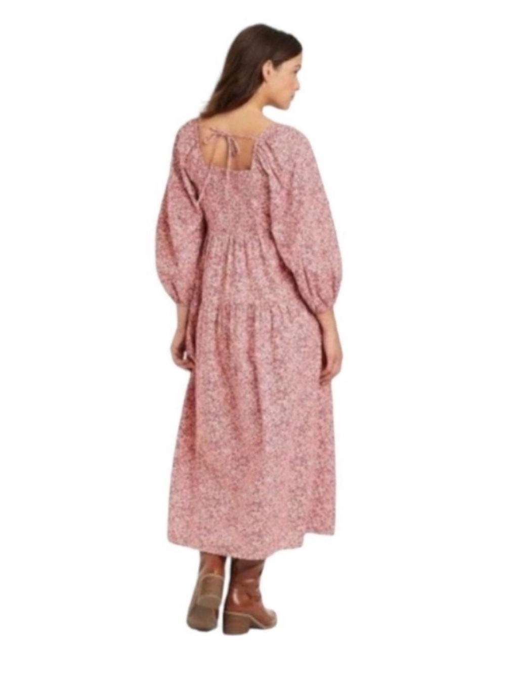 Universal Thread Women's Floral Balloon Sleeve Tiered Midi Prairie Dress Size XL - Picture 3 of 9